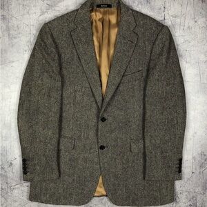 Barbour Herringbone Blazer - Black and Tan